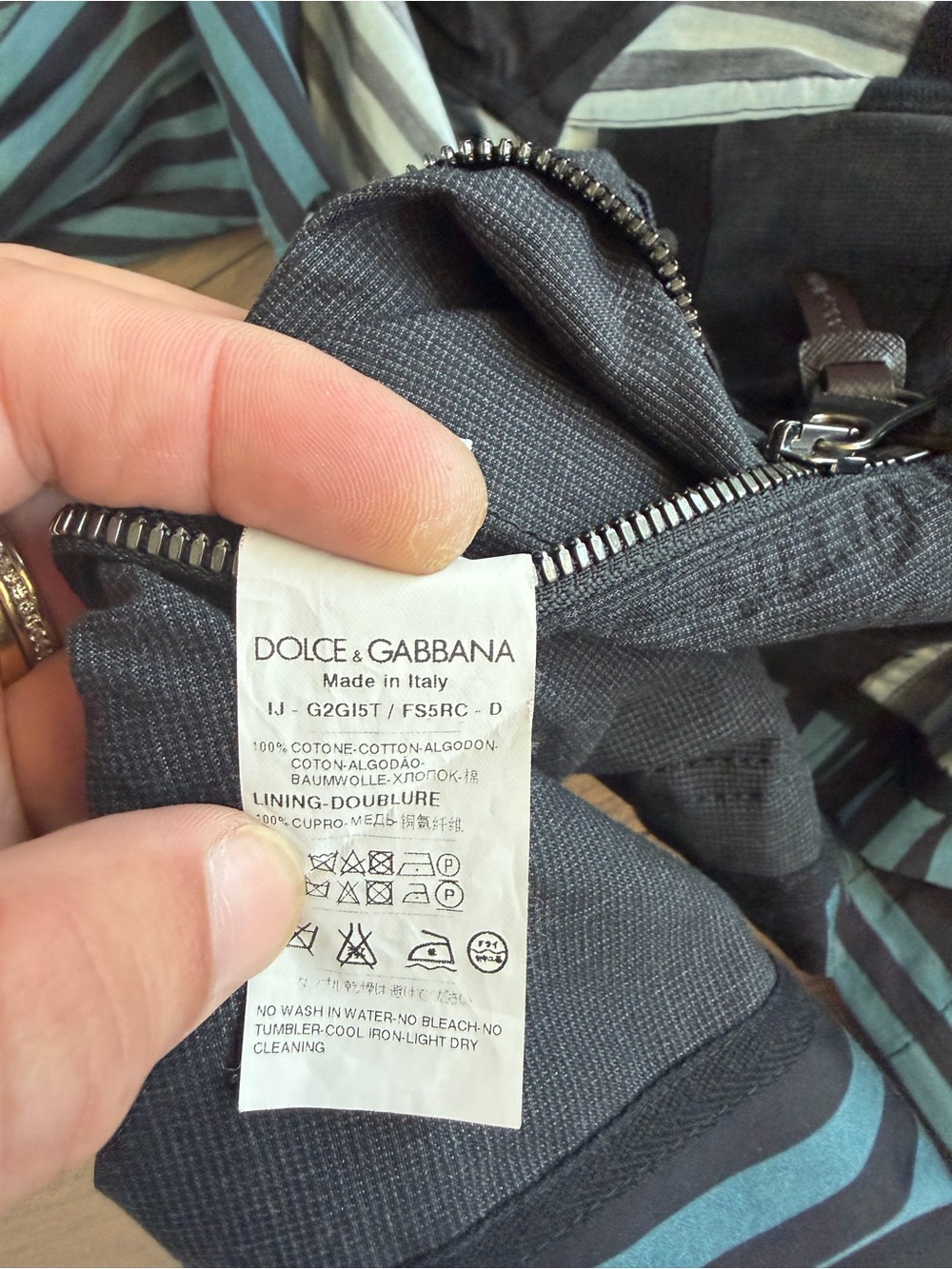 Dolce & Gabbana Teal and Black Striped Blazer jacket - Picture 7 of 9